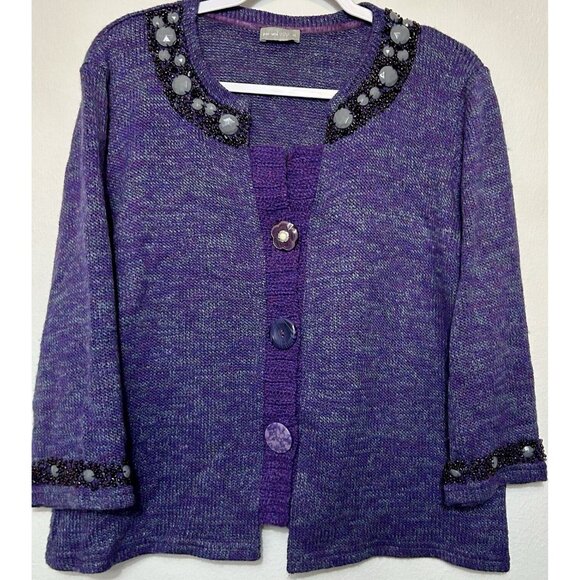 Per Una XL Ladies Beaded Purple Cardigan Easter Graduation Weddings Work - Picture 1 of 12